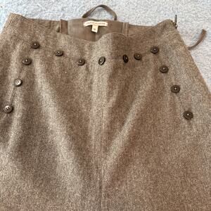 Frances Valentine Charcoal Wool Trousers Size 10 Sailor Button Lace Back